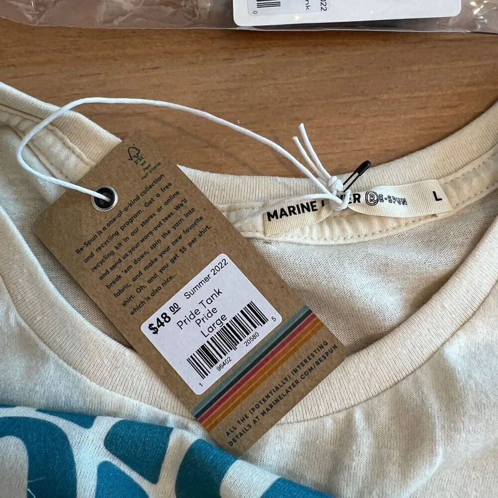 Marine Layer Pride Tank Pride Large Off White